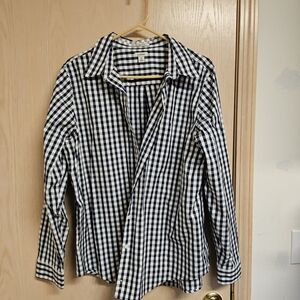 Black and White Checkered Button-Up Shirt